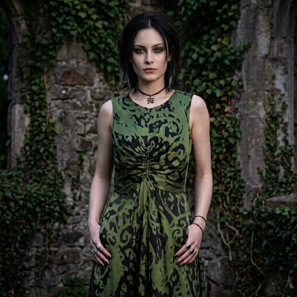 Taylor Silk Leopard Print Dress Womens Size 2 Dark Moody Whimsigoth Fairy Grunge